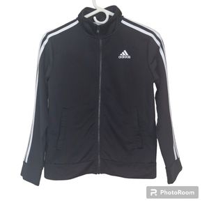 BOYS Adidas black zip up jacket size 10/12 (M)